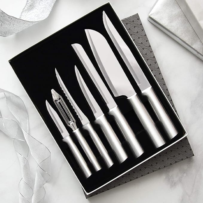 Rada Cutlery The Starter Gift Set (S38), 7-piece Knife Set, Stainless Steel Blades, Silver Handle, Pack of 2