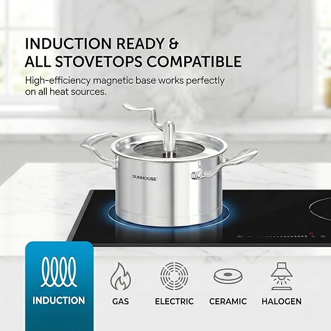 Sunhouse Stockpot (COOKWARE SET, 2-Quart, 3.5-Quart, 7-Quart)
