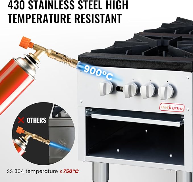 Commercial Gas Stove with Cabinet, 160,000 BTU 2 Burner Stove Range, 18" Countertop Cooking Stockpot Range for Restaurant, kitchens & school, Stainless Steel Gas Hot Plate