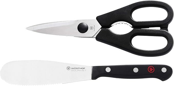 WÜSTHOF Gourmet 2-Piece Spreader and Shear Set, Black