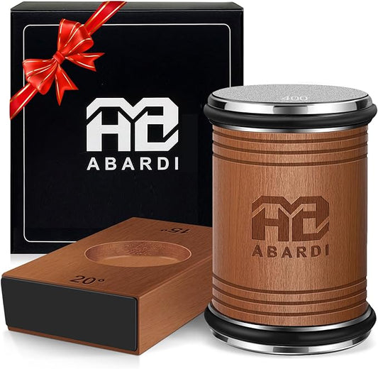 Abardi Rolling Knife Sharpener, Knife Sharpening with Diamonds Made Easy, Knife Sharpeners Kit with 15 & 20 Degree Magnetic Angle, Kitchen Gadgets Birthday Gifts for Men Dad Husband Fathers (Walnut)