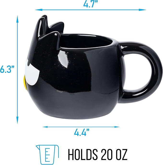 Silver Buffalo Sanrio Hello Kitty and Friends Badtz-Maru Ceramic 3D Sculpted Mug, 20 Ounces