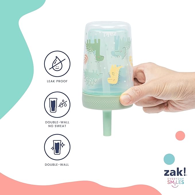 Zak Designs Peppa Pig Capri Toddler Tumblers For Travel or At Home, 9oz 2-Pack Double Wall Plastic Sippy Cups With Leak-Proof Design is Perfect For Kids (Peppa and Friends)