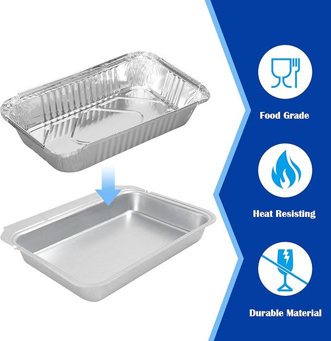 SafBbcue Aluminum Drip Pans Compatible with Ninja OG701 OG751 OG700 Series 7 in 1 woodfire Grill, Grease Tray Liner Compatible with Ninja OG751BRN OG751RAW OG701RD Woodfire, 20-Pack