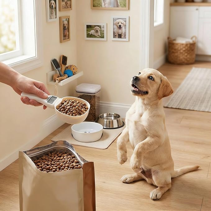 Digital Measuring Spoon, Weighing Food Measuring Scoop Scale, LCD Electronic Food Scale for Kitchen Gadget, Baking Cooking Coffee, Pet Dog Cat Food, High Precision Grams Measuring Cup, Easter Gifts