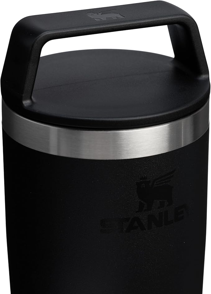 STANLEY Cafe To Go Travel Mug 20 oz | Leakproof Two-Part Drink Through Lid | Tumbler Cup for Coffee, Tea and Drinks | Insulated Stainless Steel Coffee Mug | BPA-Free | Black 2.0