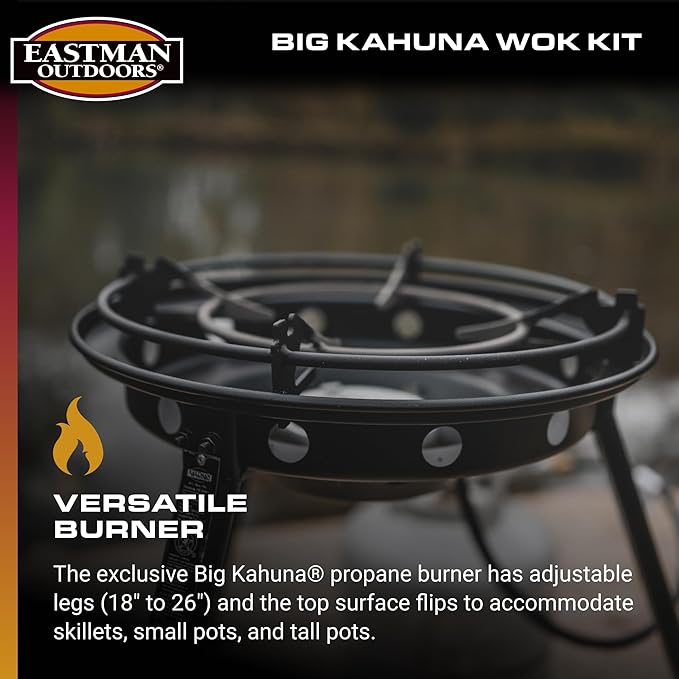 Eastman Outdoors 37212 Outdoor Gourmet 22 Inch Carbon Steel Wok Kit,Black & Steel