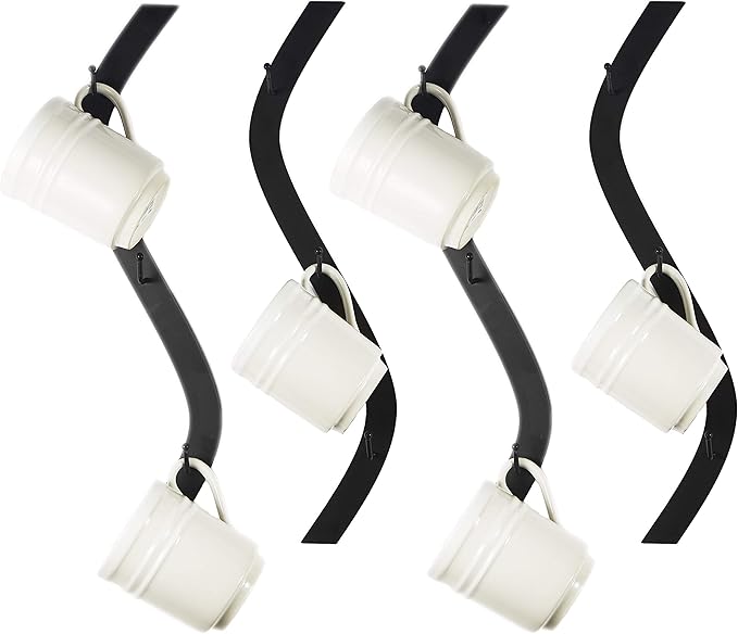 Coffee Mug Wall Rack - Metal Mug Racks for Wall - Unique S Curve Design - Coffee Cup Hanging Holder - Teacup and Mason Jar Hanger Display Holder