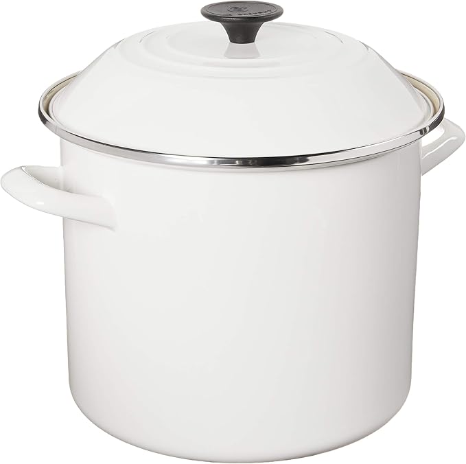Le Creuset Enamel On Steel Stockpot, 10 qt., White