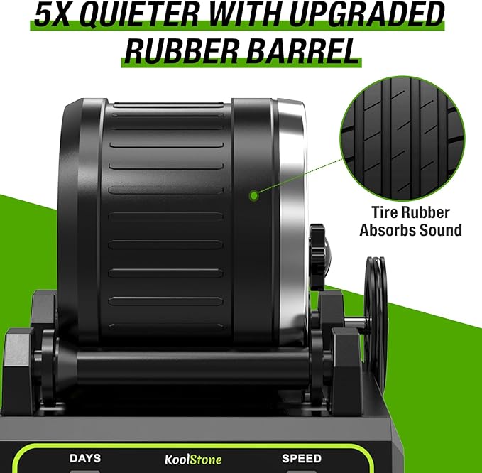 C1 Pro Brushless Rock Tumbler Kit - Professional Large 2.5LB Capacity, Up to 3X More Durable, Ultra Long Working Life Rotary Polisher with Full Accessories & Memory Function, Ideal for Adults