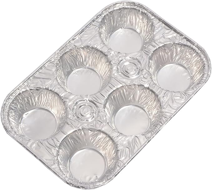 Muffin Pan 6-Cup Cupcake Aluminum Pans Favorite Muffin Tin Size for Baking Cupcakes - Standard Size (6-cup-20Pack)