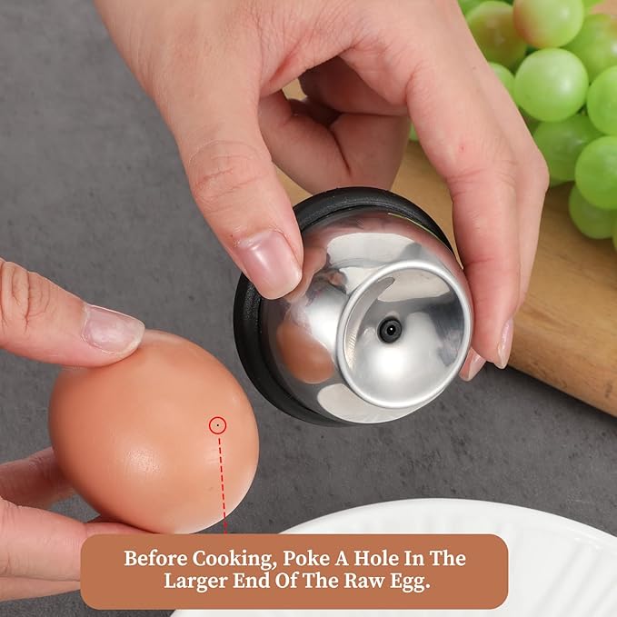 SHENLIU Egg Piercer for Raw Eggs, Stainless Steel Egg Poker, Stainless Steel Egg Piercer for Hard Boiled Eggs with Retractable Pin Egg Peeler Tool for Hard Boiled Eggs Hole Puncher