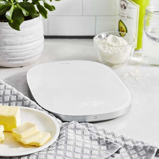 ZWILLING Enfinigy Digital Kitchen Food Scale, Max Weight 22lbs, Grams & Ounces, .1-gram Accuracy, White