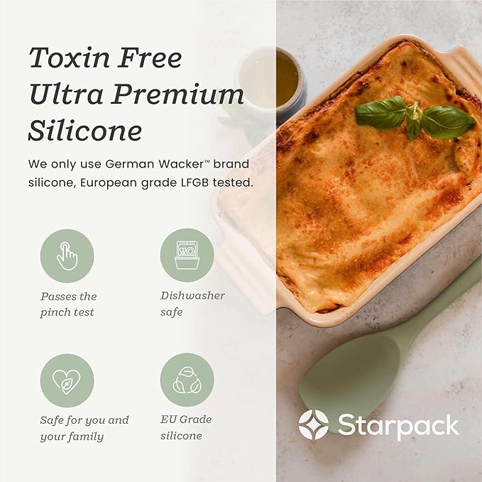 Starpack 'The All Rounder' Premium Silicone Spoonula Spatula - Heat Resistant to 600F - Best Silicone Spoonula - Kitchen Spoon Spatula