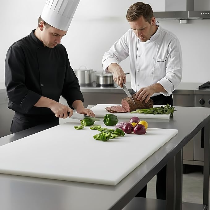 Commercial Cutting Board, Plastic Poly Kitchen Board Dishwasher Safe, Heavy Duty Food Prep Surface for Restaurant Use (36"L x 24"W x 0.38"Th)