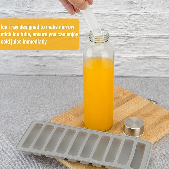 Zukro Glass Juice Bottles with Lids for Juicing 18 oz, Reusable Clear Glass Water Bottles with Stainless Steel Airtight Cap for Refrigerator, 100% Leak Proof Drinking Jar, BPA Free, Set of 6