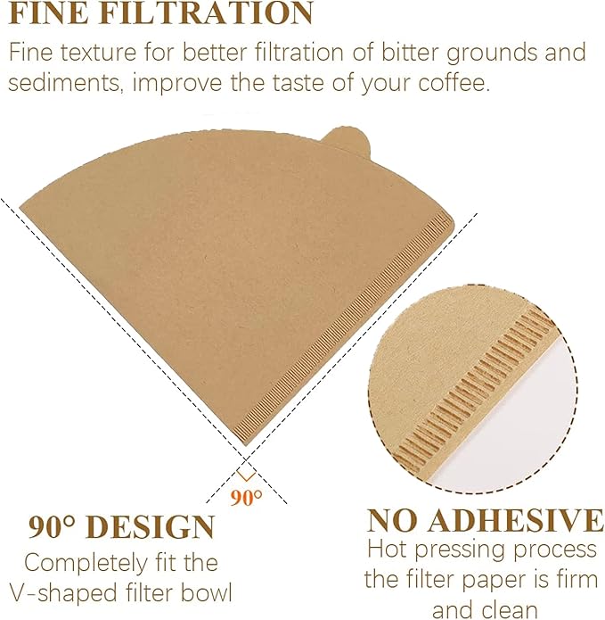 Coffee Filter 02, Set of 200 V02 Coffee Filters Size 2 Cone Coffee Filters Natural Unbleached Disposable Coffee Filter Paper For Pour Over Coffee Dripper and Coffee Maker