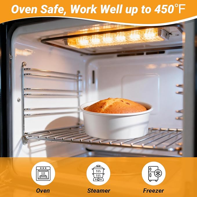 Beasea 8 Inch Cake Pans Set, 3 Pack Aluminum Alloy Round Layer Cake Pan with Removable Bottom for Cheesecake Mold Tin Oven Baking