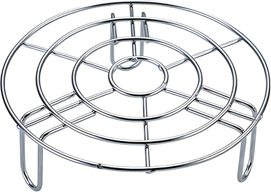 Round Cooling Rack for Steaming with Legs Dia 7.1" Heavy Duty Stainless Steel Steamer Rack Grilling Rack Canning Rack Cooling Rack for Baking Canning Cooking (Height 1.8",7.1"/18cm)