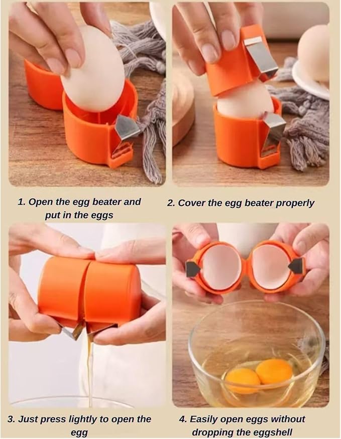 3PCS Egg Shell Opener, New Egg Cracker Tool, Hard Boiled Egg Peeler, Egg Separator for Raw Eggs, Multifunctional Egg Cutter for Cooking Camping Kitchen Gadgets