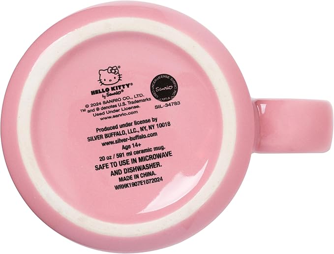 Silver Buffalo Sanrio Hello Kitty Christmas Holiday Sweaters Ceramic Camper Mug, 20 Ounces