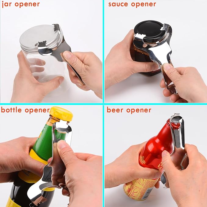 Mason Jar Opener for Canning Lids No Lid Dents or Damage,Multi-Purpose for Bottle Opener and Various Lids Canning Jar Opener,Easy Twist Manual Handheld Top Remover(2 Pack)
