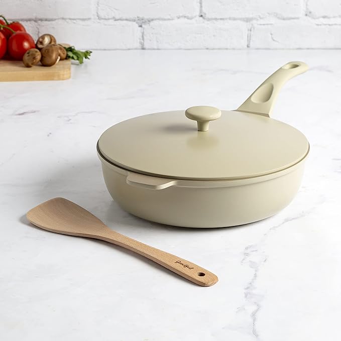 Goodful All-in-One Pan, Multilayer Nonstick, High-Performance Cast Construction, Multipurpose Design Replaces Multiple Pots and Pans, Dishwasher Safe Cookware, 11-Inch, 4.4-Quart Capacity, Linen