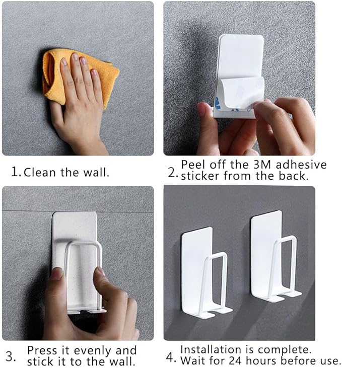 4PCS Mug Hooks Wall-Mounted Mug Holder, Coffee Cups Holder Hanger no Drilling,Toothbrush and Cup Organizer,Storage Hooks for Kitchen, Living Room, Office (White-1cup)
