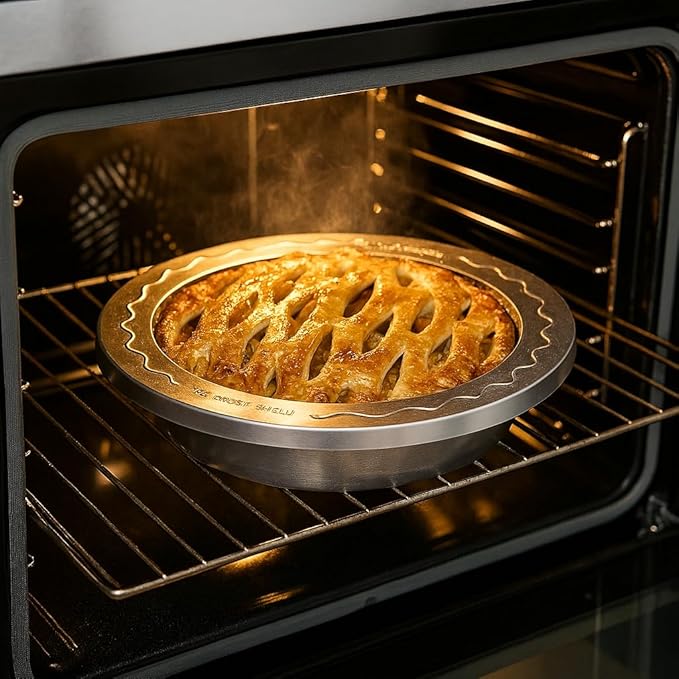 Mrs. Anderson's Baking Pie Crust Protector Shield, Fits 9.5-Inch And 10-Inch Pie Plates, Prevents Over-Browning And Spills
