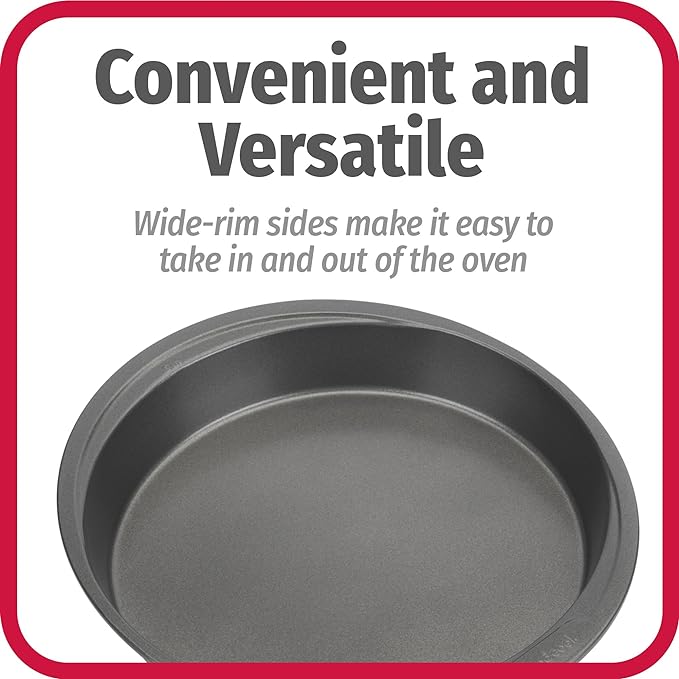 GoodCook Everyday Nonstick Steel Round Cake Pan, 9 Inch, Gray