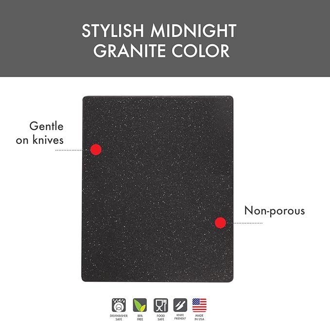Dexas Superboard Reversible Pastry Board, 14 x 17 Inches, Midnight Granite Color - Dishwasher Safe, Plastic, Ideal for Baking and Food Prep