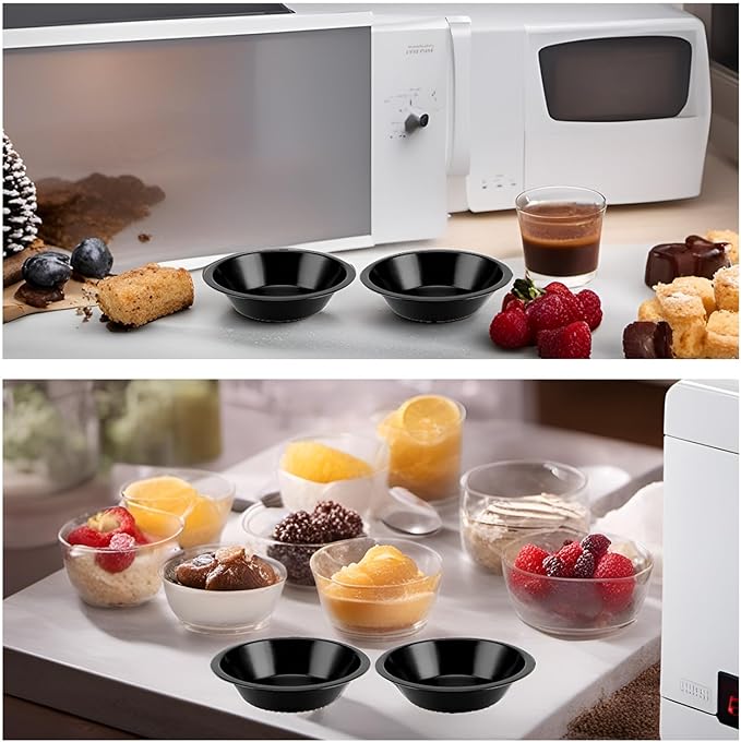 RHBLME 10 Pack Mini Pie Tins, Nonstick 4 Inch Small Pie Pans, Carbon Steel Individual Pie Tins for Baking Dessert, Fruit Pie and Beef Pie, Oven Safe & Dishwasher Safe
