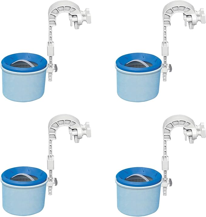 Intex Deluxe Wall Mounted Swimming Pool Surface Automatic Skimmers (4 Pack)