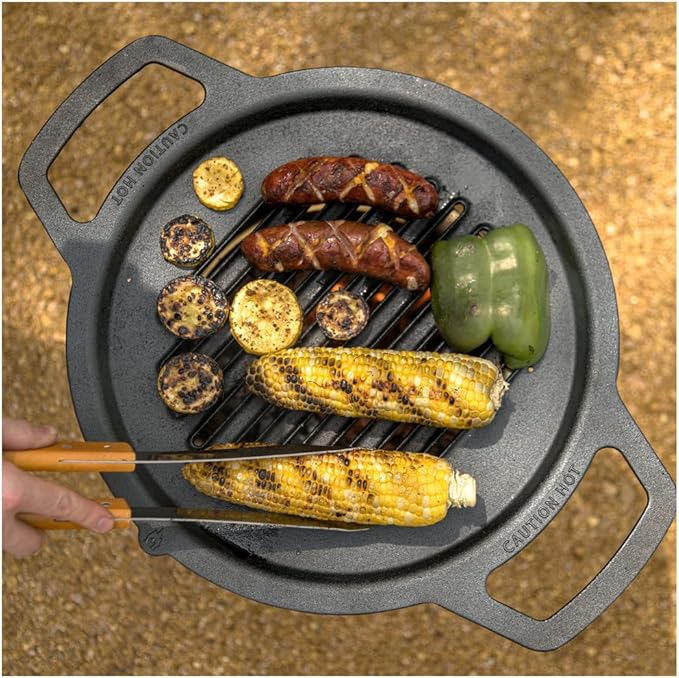 Solo Stove Ranger Cast Iron Grill Top, Cookware for Ranger fire pit, Fireplace accessory, Cooking surface: 14.25", Weight: 13 lbs