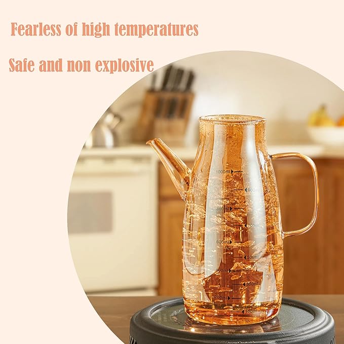 2025 Oil Dispenser Bottle with Drip Free Spout Food Grade Oil Vinegar Cooking Sprayer Kitchen Glass Container Bottles (1000 ML)