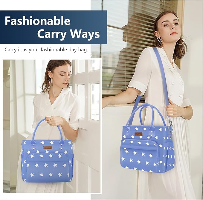MIYCOO Lunch Bag Lunch Box Women - Leakproof Insulated Lunch Cooler Bag for Women - Large Lunch Tote Bags Adults, Blue Pentagram
