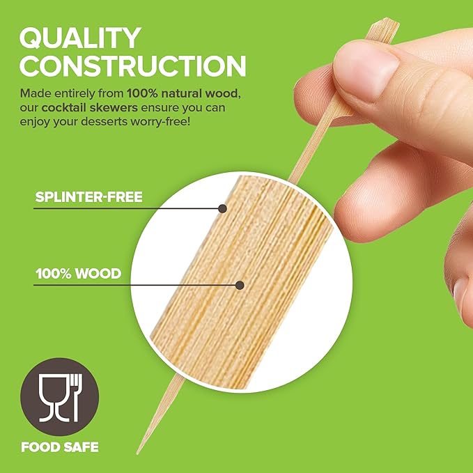 500 Bamboo Appetizer Forks, 3.5" Disposable Bamboo Fork for Charcuterie, Mini Forks for Appetizers, Cocktail Forks for Weddings, Small Appetizer Picks