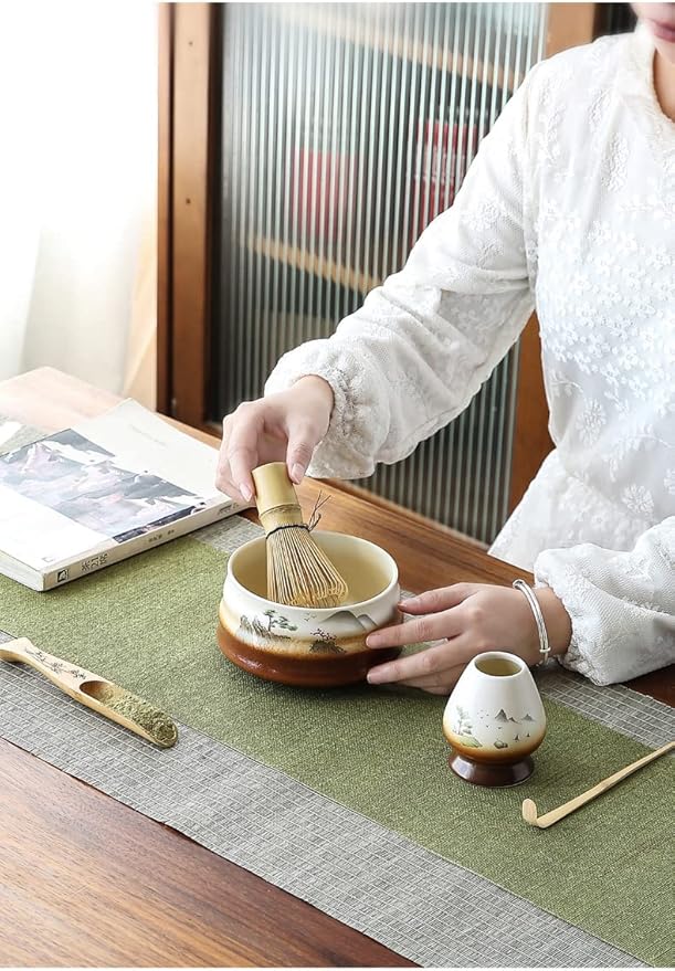 Matcha Tea Whisk Holder Ceramic Holder for Bamboo Matcha Chasen fit for Matcha Chasen Tea Set Accessories (Sakura A)