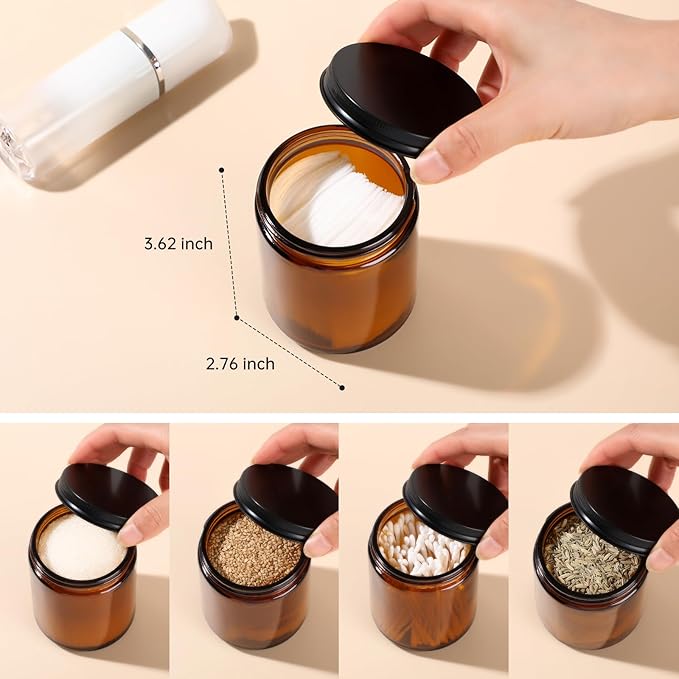 8oz Amber Glass Jars with Lids (30 Pack) - Empty Candle Jars for making candles,Cosmetic Jar,Amber Cntainers with Lids for Lotions,Creams,Spices