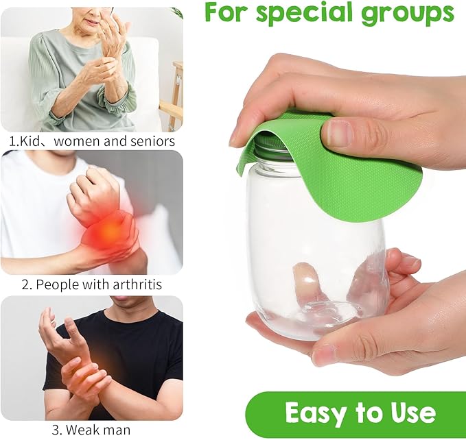 4PCs Rubber Jar Openers, Multi-Function Bottle Opener Gripper Pad for Seniors with Arthritis Weak Hands, Non-Slip Jar Grippers for Easy Opening Jars, Kitchen Easy Top Opener Tool