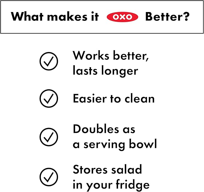 OXO Good Grips Salad Spinner | Lettuce Spinner | Fruit Washer | Fruit Washing Bowl with Strainer | Vegetable Cleaner | Salad Cleaner | Lettuce Washer | 6.22 Quart Capacity (Pack of 4)