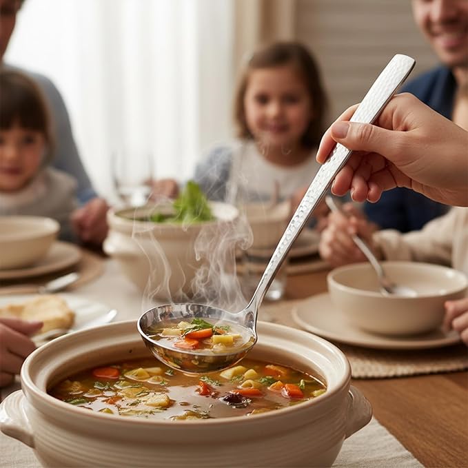 Gravy Ladle Stainless Steel 7.8'' Soup Ladles for Serving Small Soup Ladle Sauce Premium Verona Gravy Ladles Heavy Duty with Deep Bowl