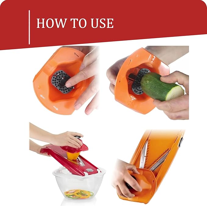 Borner by Reston Lloyd Food Safety Holder for Mandoline Slicers, Cutters & Graters, Protective Finger Guard for Safe Slicing & Grating, Made in Germany, White