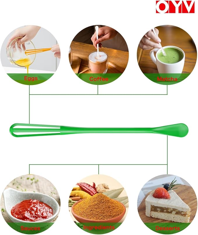 Christmas Colors Mini Whisk Set, 8.5 in Mini Whisks for Cooking, 3 Pieces Small Wisk For Whisking, Beating, Blending Ingredients, Mixing Sauces, BPA Free Tiny Whisk