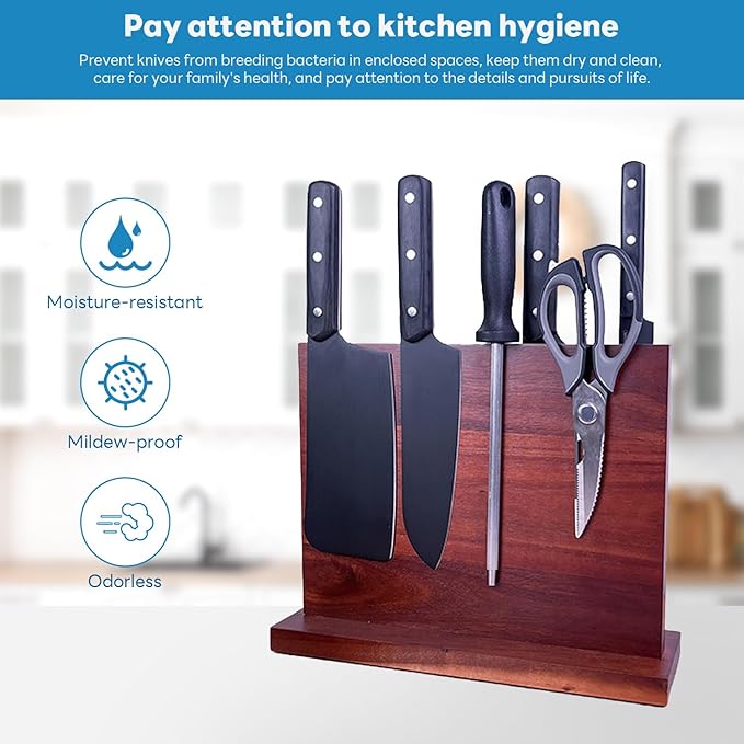 Magnetic Knife Block - 18 Inch Strong Magnetic Knife Holder, Secure Knife Storage Organizer | Space Saving for Kitchen Knives & Chef Tools