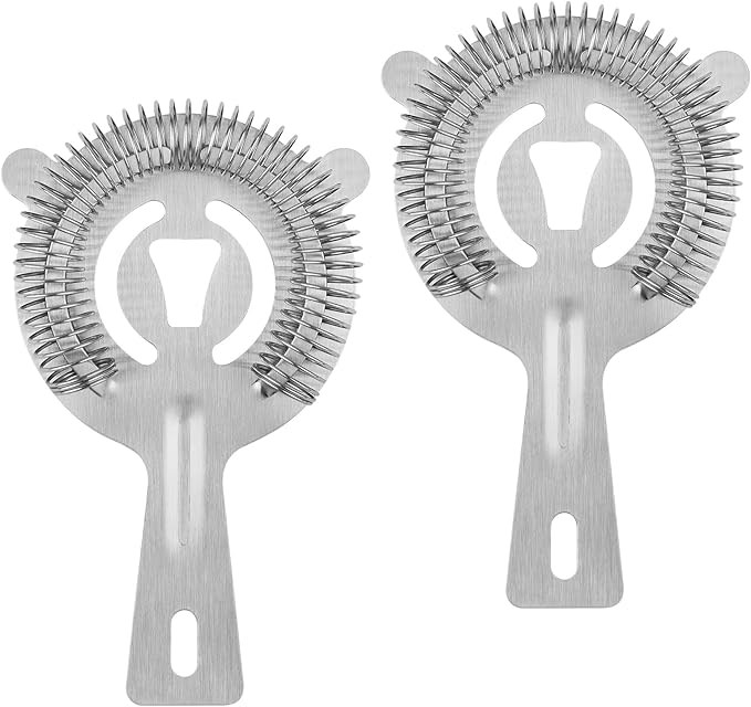Tifanso Cocktail Strainer Bar Tools - 2PCS Bar Strainer with High Density Spring, Stainless Steel Bartender Accessories for Filtering Cocktail Drink, Professional Bartending Tools with Filter for Home