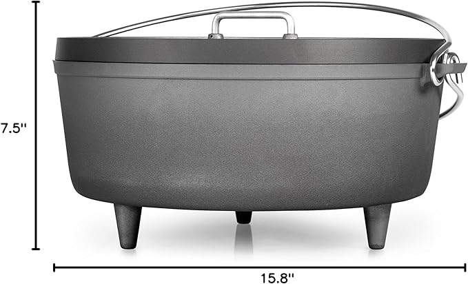 GSI Outdoors 14-Inch Hard Anodized Dutch Oven | Heavy-Duty, Non-Reactive, Rust-Free | Perfect for Open Fire, Camp Coals, Home Oven Use | Dutch Oven for Sourdough Bread, Stews, Soups and More