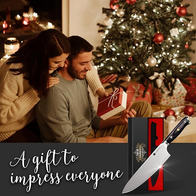 8 inch Professional Chef Knife, Sharp Kitchen Knife, German High Stainless Steel EN1.4116, Gifts for Men Him Husband Dad, Anniversary Birthday Gift from Wife Daughter Son