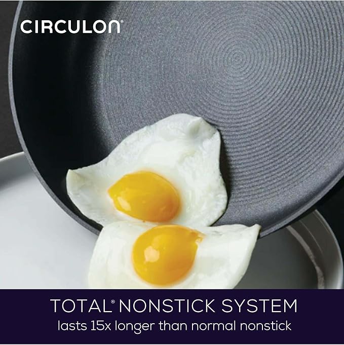 Circulon Symmetry Hard Anodized Nonstick Frying Pan Set / Skillet Set - 10 Inch and 12 Inch, Black