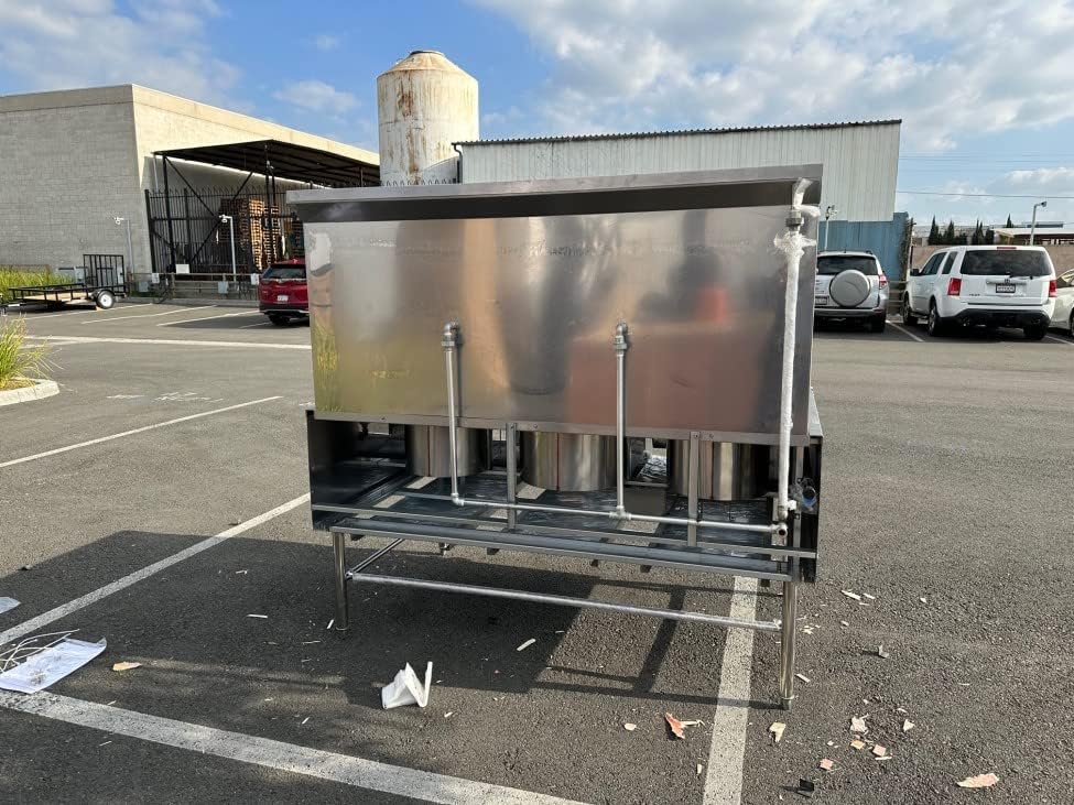 cooler depot Chinese Wok Range with Waterfall, 67"Width 3 hole burner ring propane/natural gas LP NG, NSF Certified